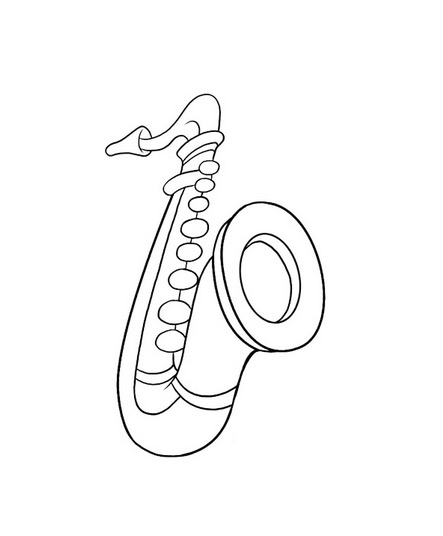 443x536 Playing Saxophone Amp Coloring Book