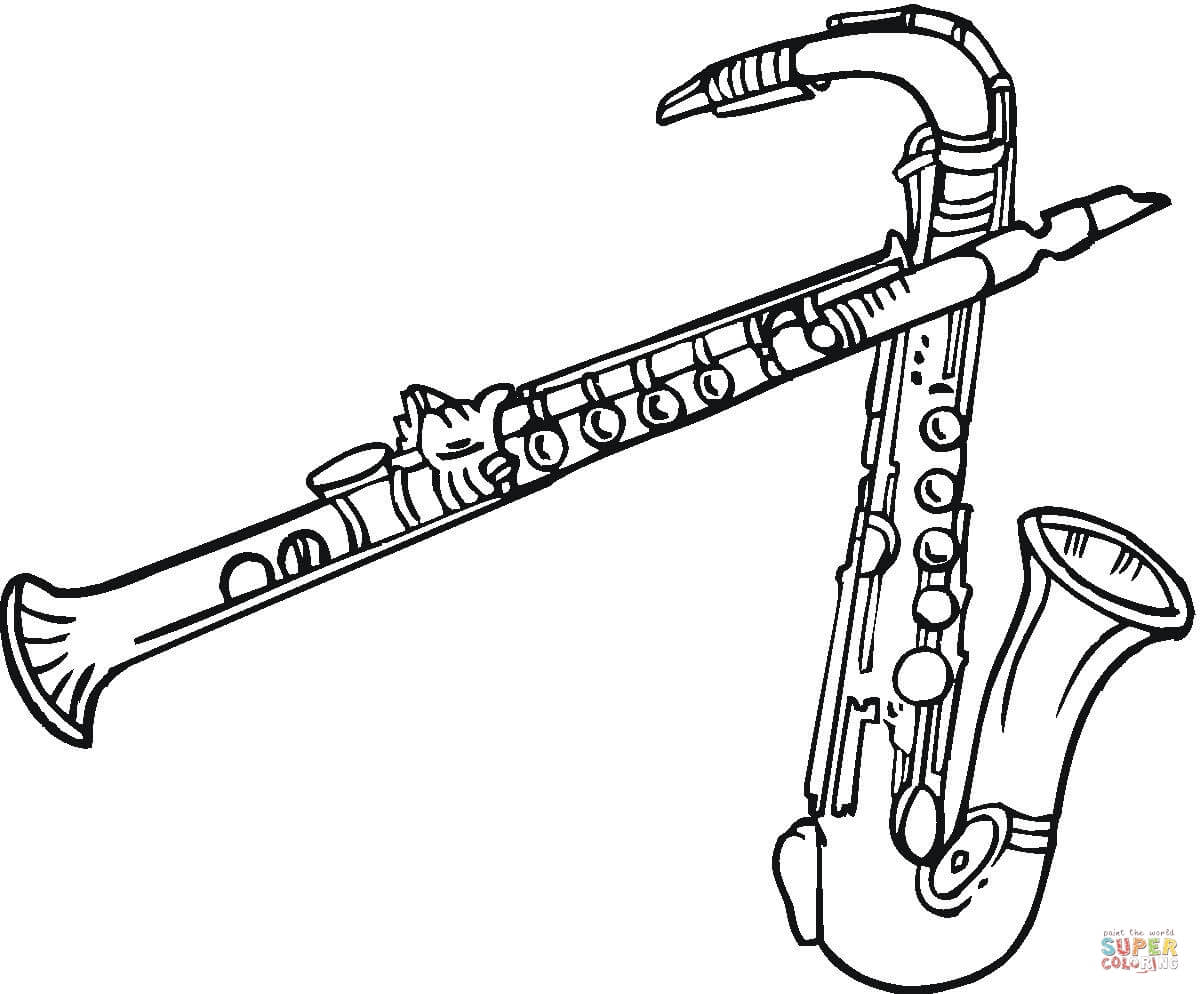1200x994 Saxophone Coloring Page Free Printable Coloring Pages