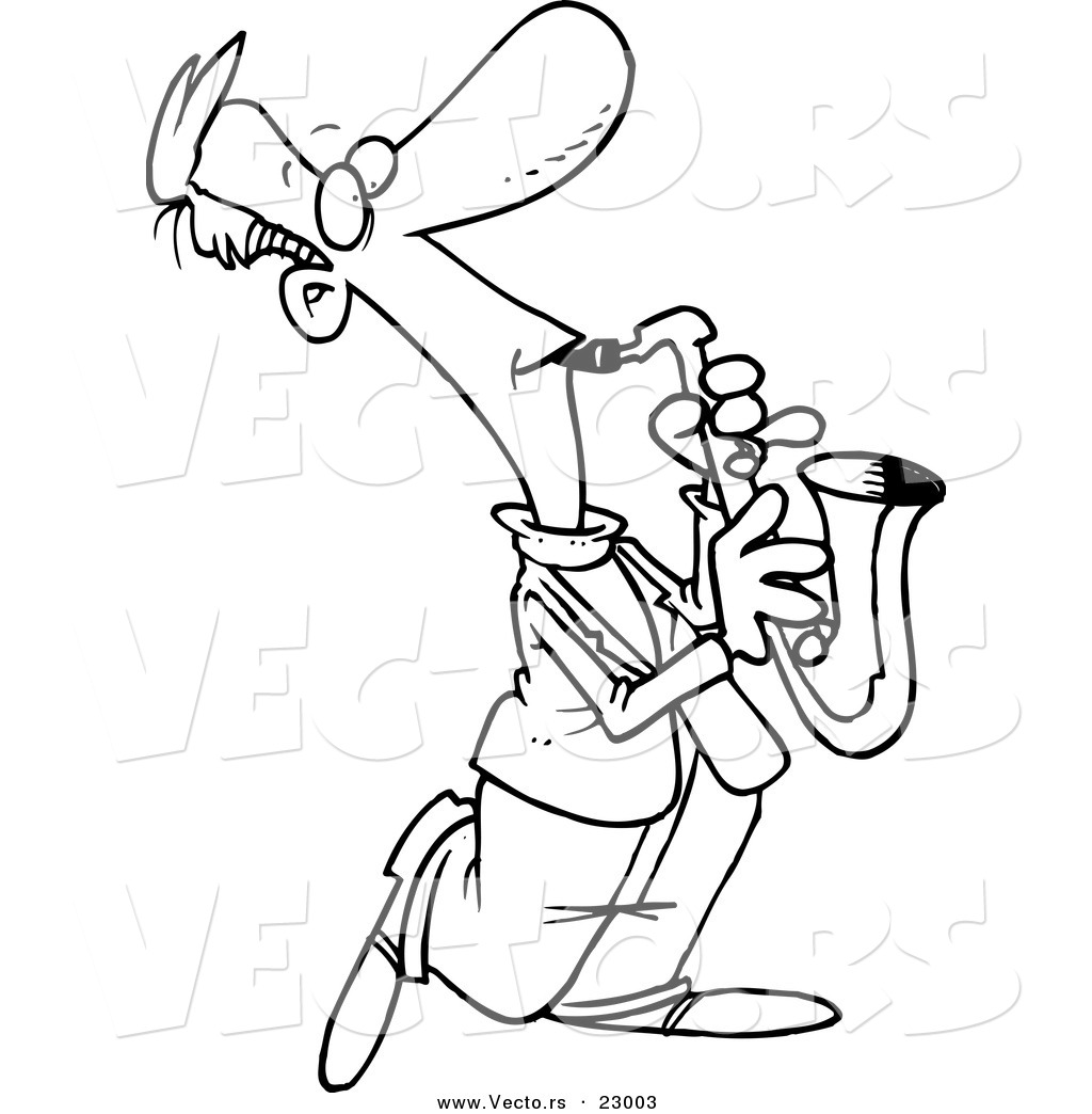 1024x1044 Vector Of A Cartoon Sax Player