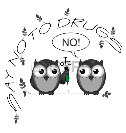 428x450 Monochrome Say No To Drugs Twig Text Isolated On White Background