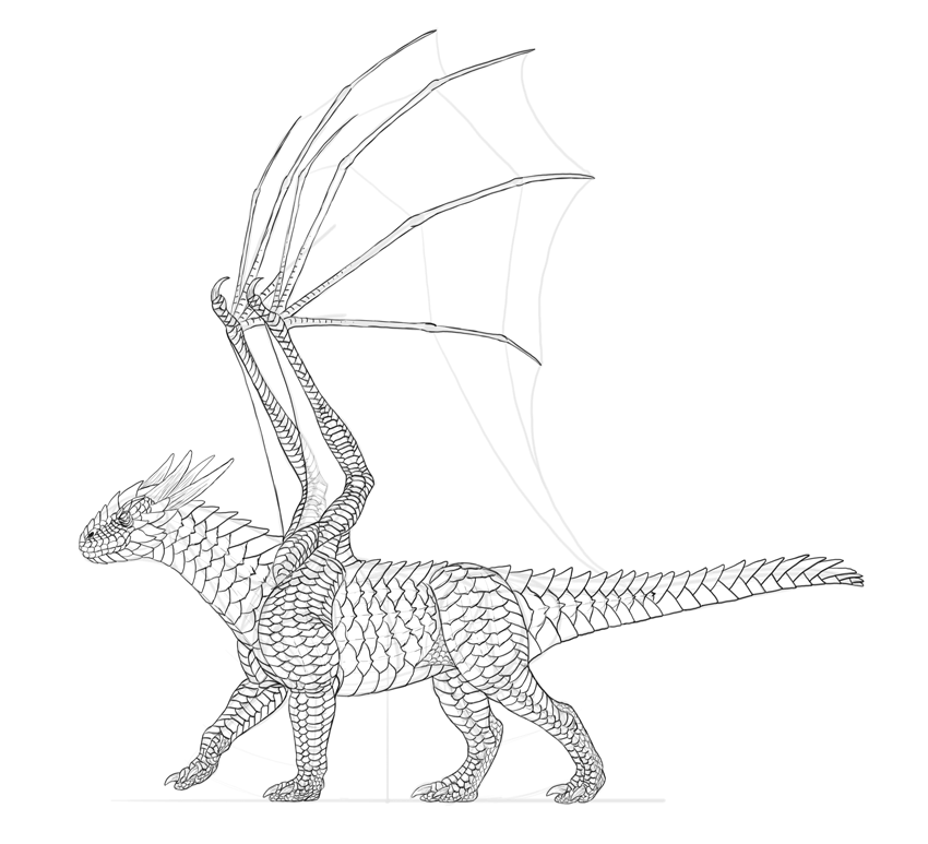 850x773 How To Draw A Dragon Step By Step