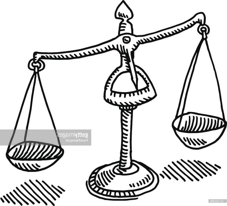 775x704 Top 10 Scales Of Justice Drawing Vector Image