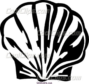 300x284 Scallop Shell Vector Clip Art