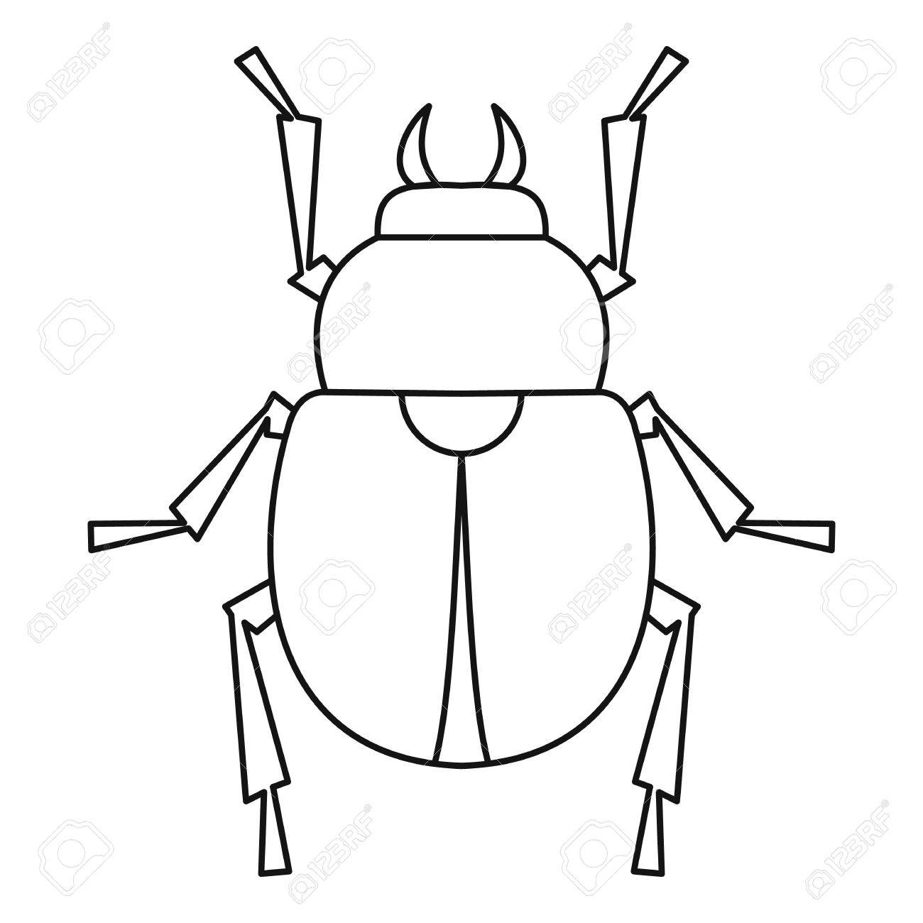 1300x1300 Scarab Beetle Icon, Outline Style Royalty Free Cliparts, Vectors
