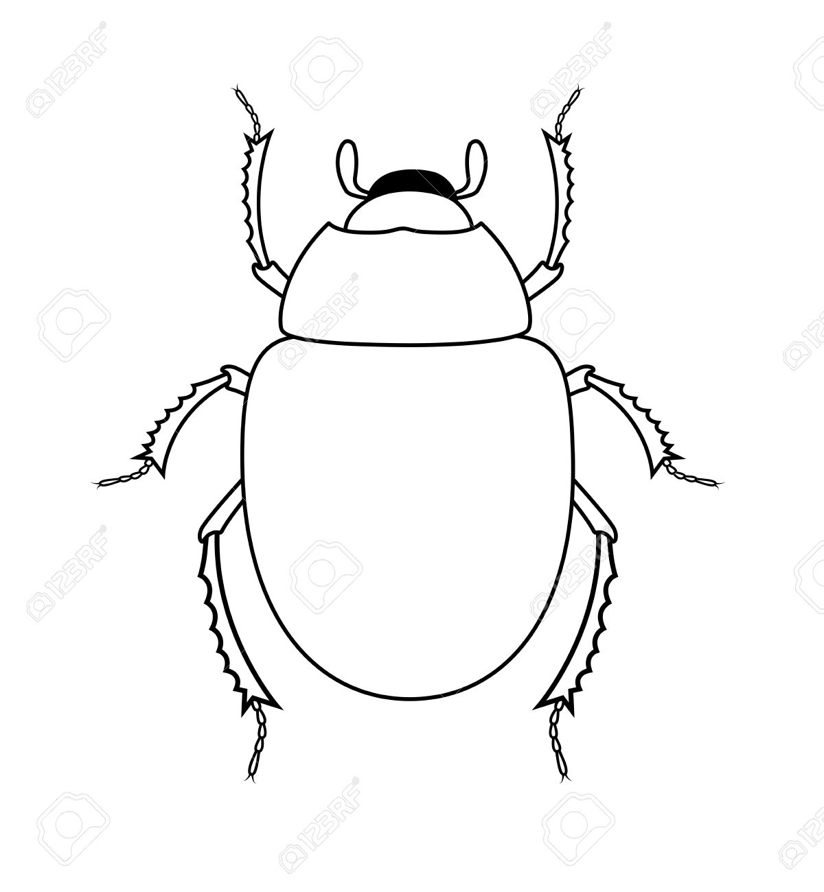 1200x1300 Drawing Art Of Scarab Beetle Insect Royalty Free Cliparts, Vectors