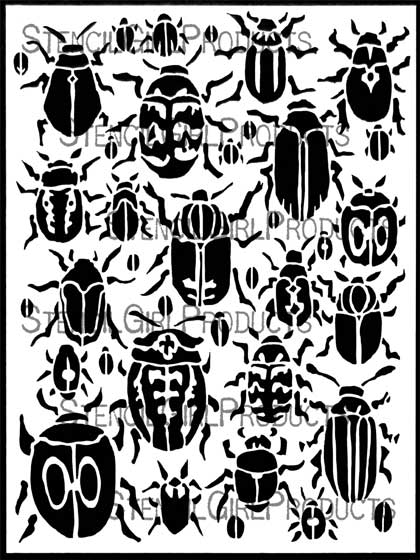 420x560 Scarab Beetles Stencil Margaret Peot Stencilgirl Products