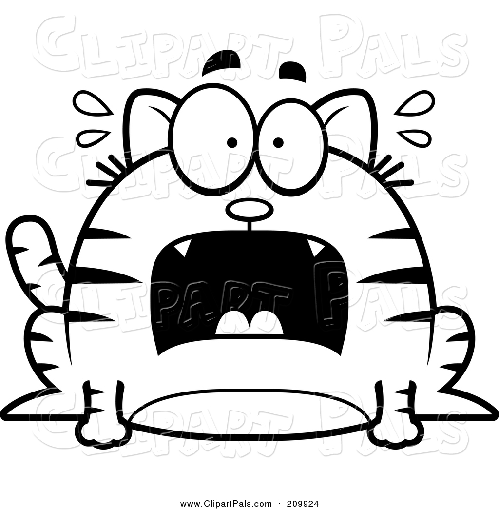 1024x1044 Pal Clipart Of A Lineart Chubby Scared Tabby Cat By Cory Thoman
