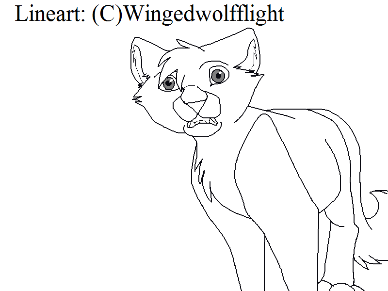 800x600 Scared Cat Lineart By Wingedwolfflight
