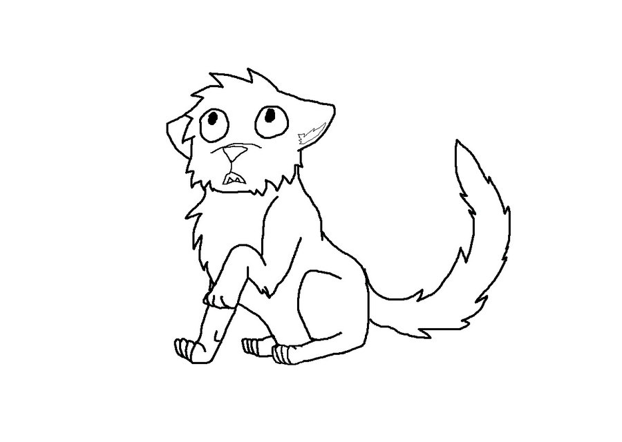 900x640 Scared Cat Line Art By Ariasong7