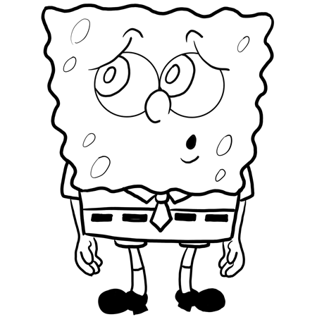 450x450 How To Draw Scared Spongebob Squarepants Drawing Tutorial