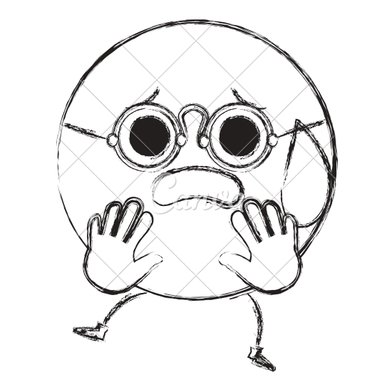 550x550 Scared Emoticon Face Character Icon