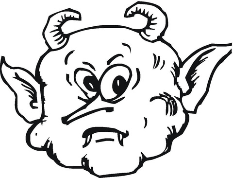 480x366 Scary Face Of A Demon Coloring Page Free Printable Coloring Pages