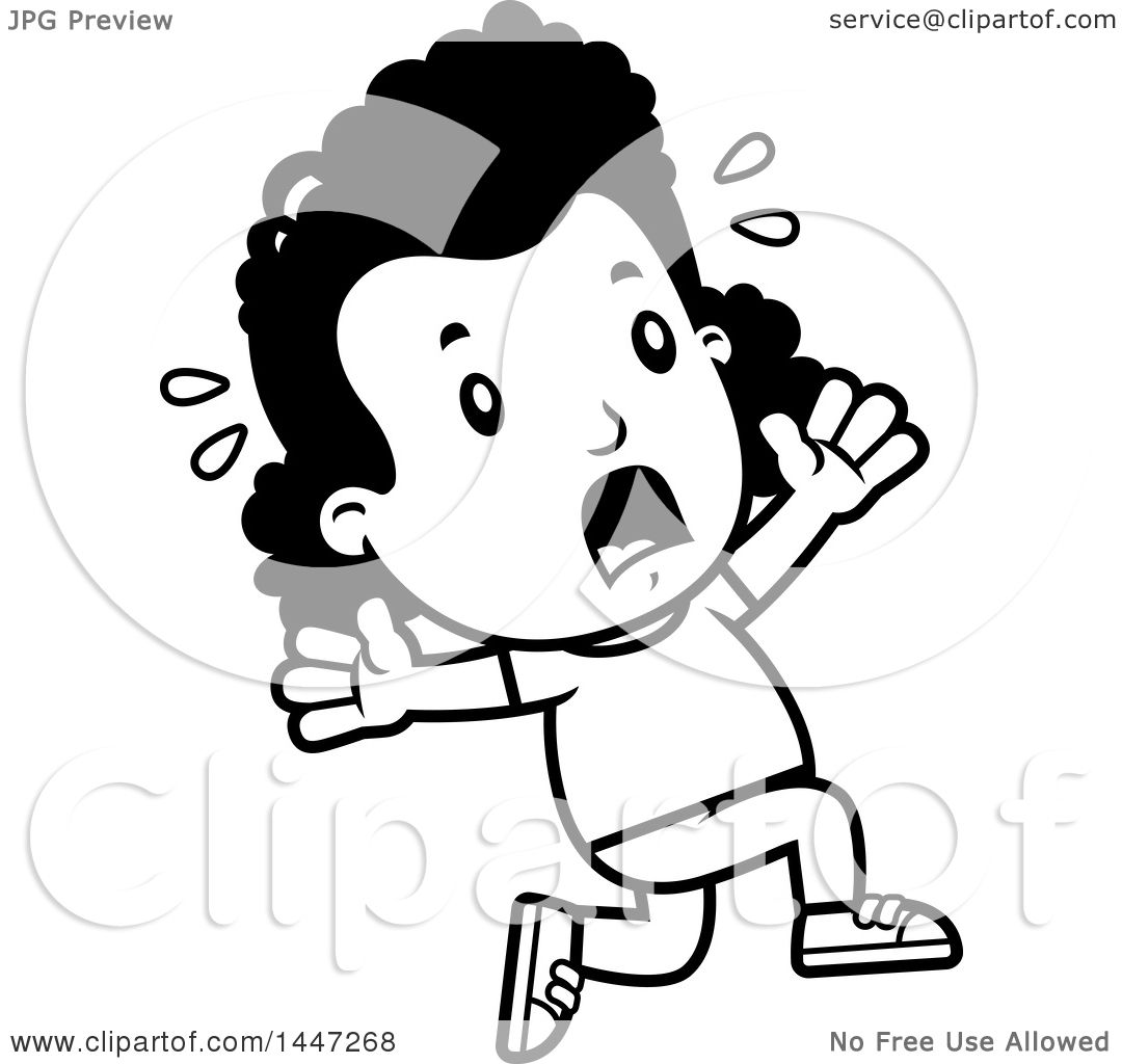1080x1024 Clipart Of A Retro Black And White African American Girl Running