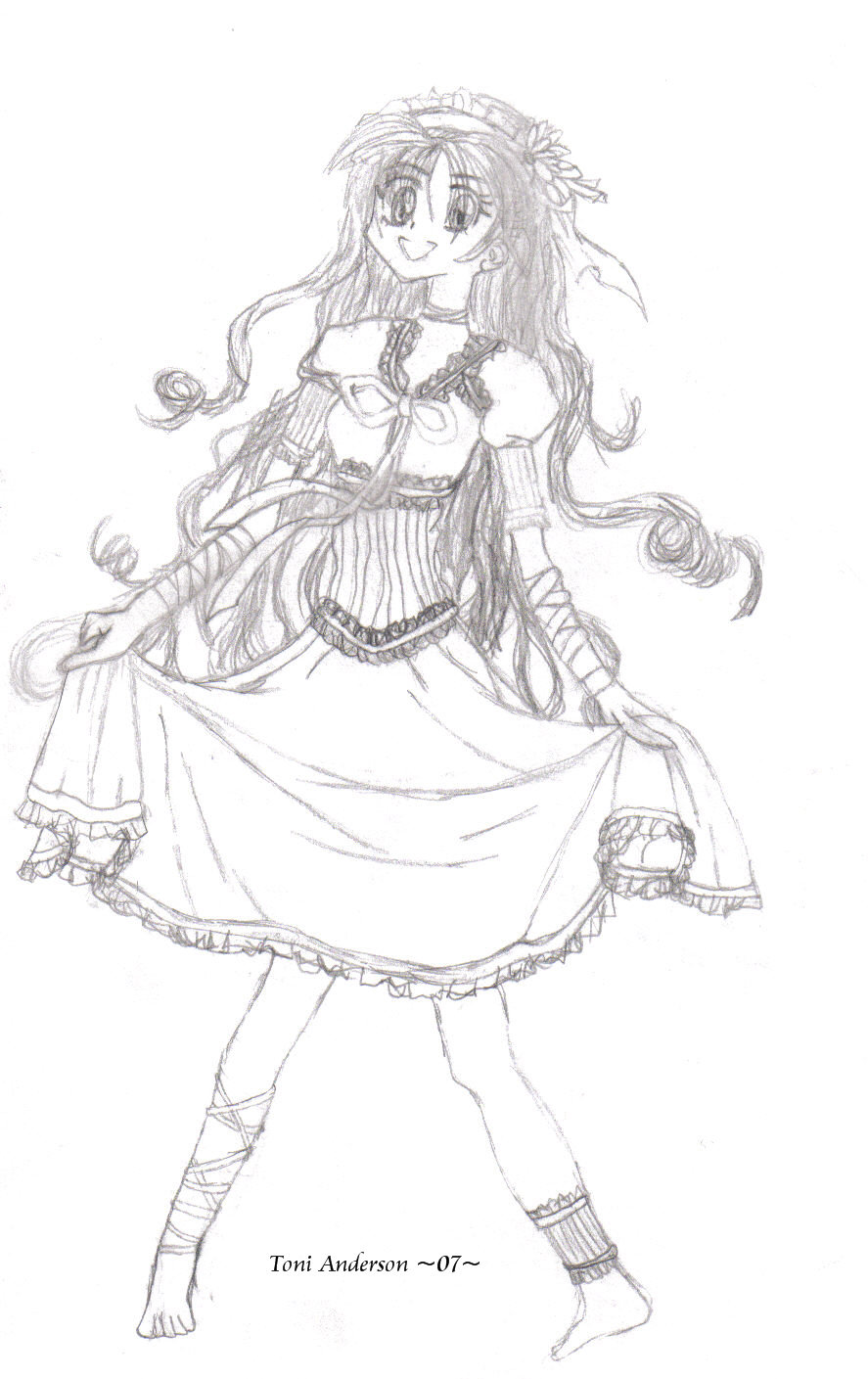 887x1409 Anime Girl Curtsy By Scared Angel