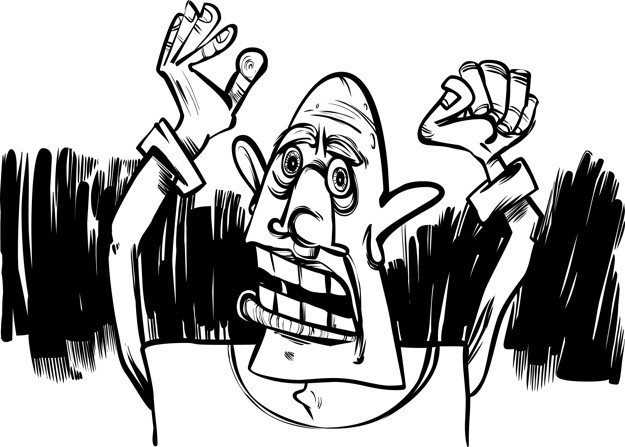 625x447 Cartoon Sketch Of Scared Man Vector Premium Download
