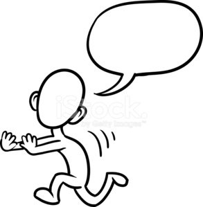 293x299 Doodle Small Person Running Scared Stock Vectors