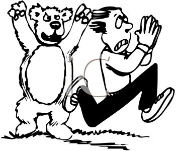 350x300 Clipart Of Boy Being Scared By A Bear