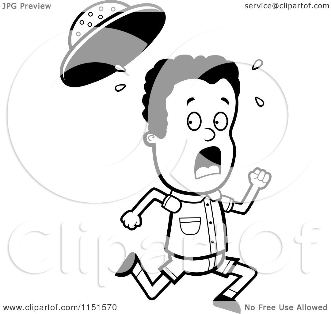 1080x1024 Cartoon Clipart Of A Black And White Scared Safari Boy Running