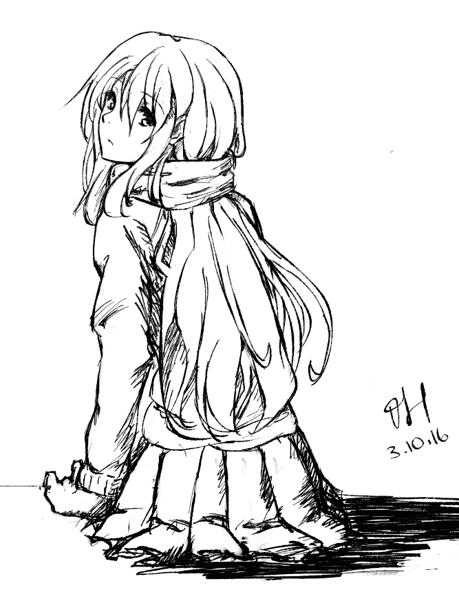 667x872 Girl With Scarf By Iharvie