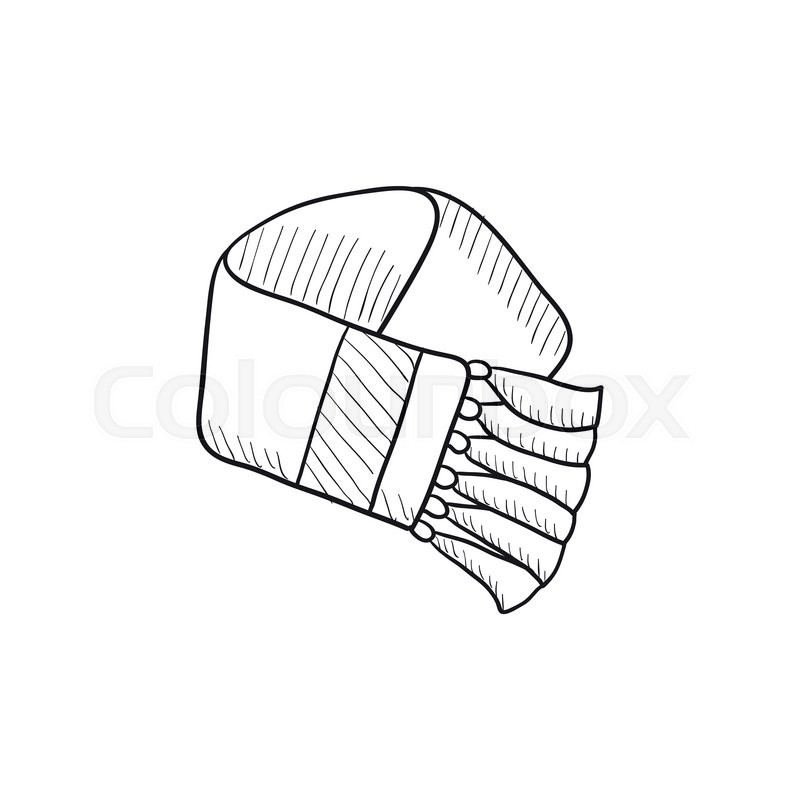 800x800 Scarf Sketch Icon For Web, Mobile And Infographics. Hand Drawn