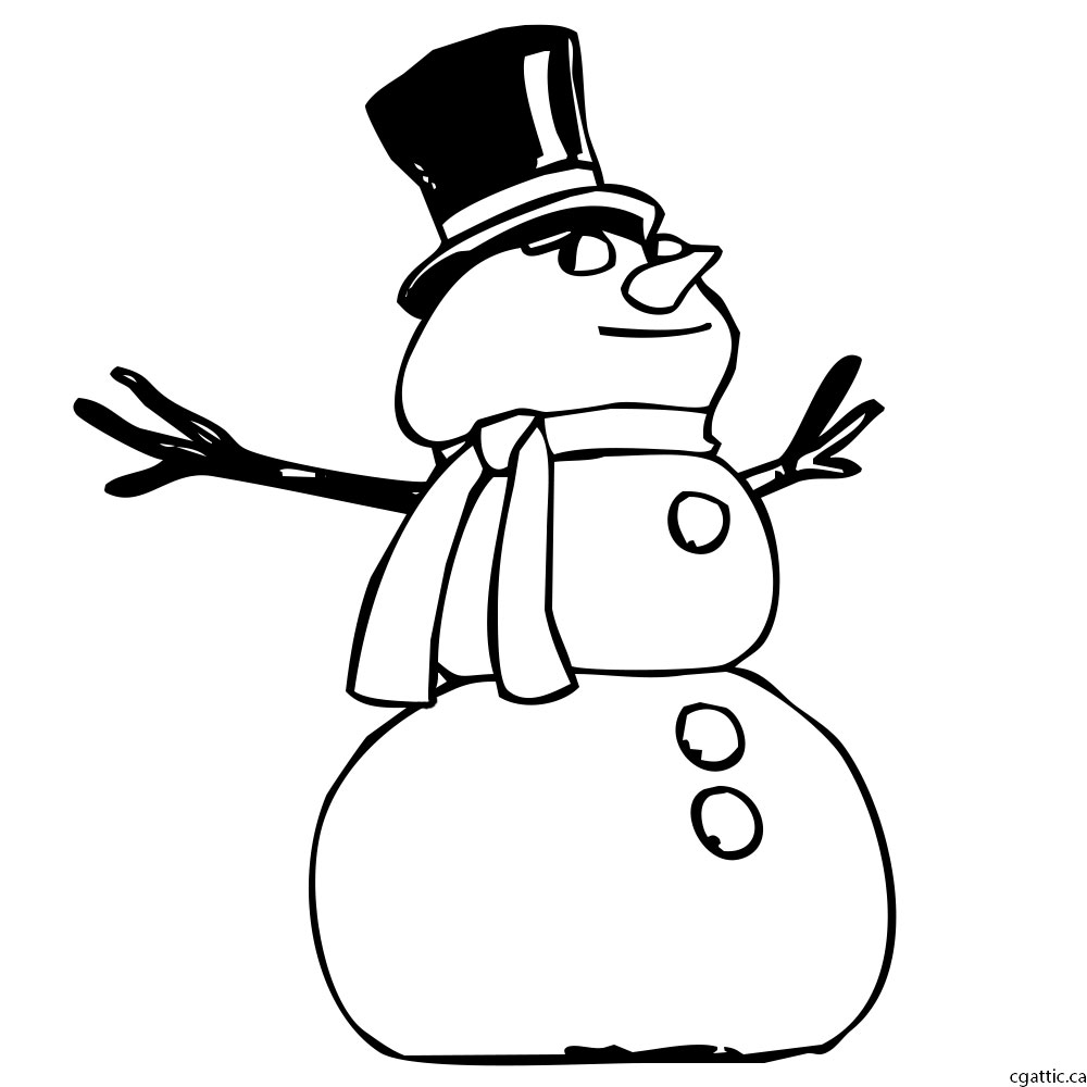 1000x1000 Snowman Cartoon Drawing In 4 Steps With Photoshop