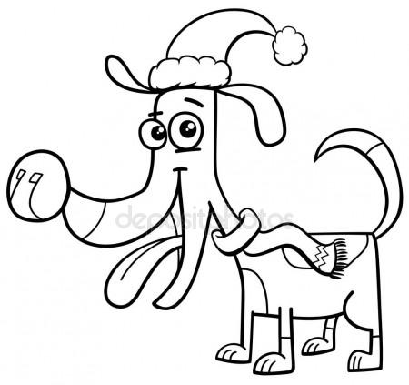 450x423 Dog With Scarf Coloring Book Stock Vector Izakowski