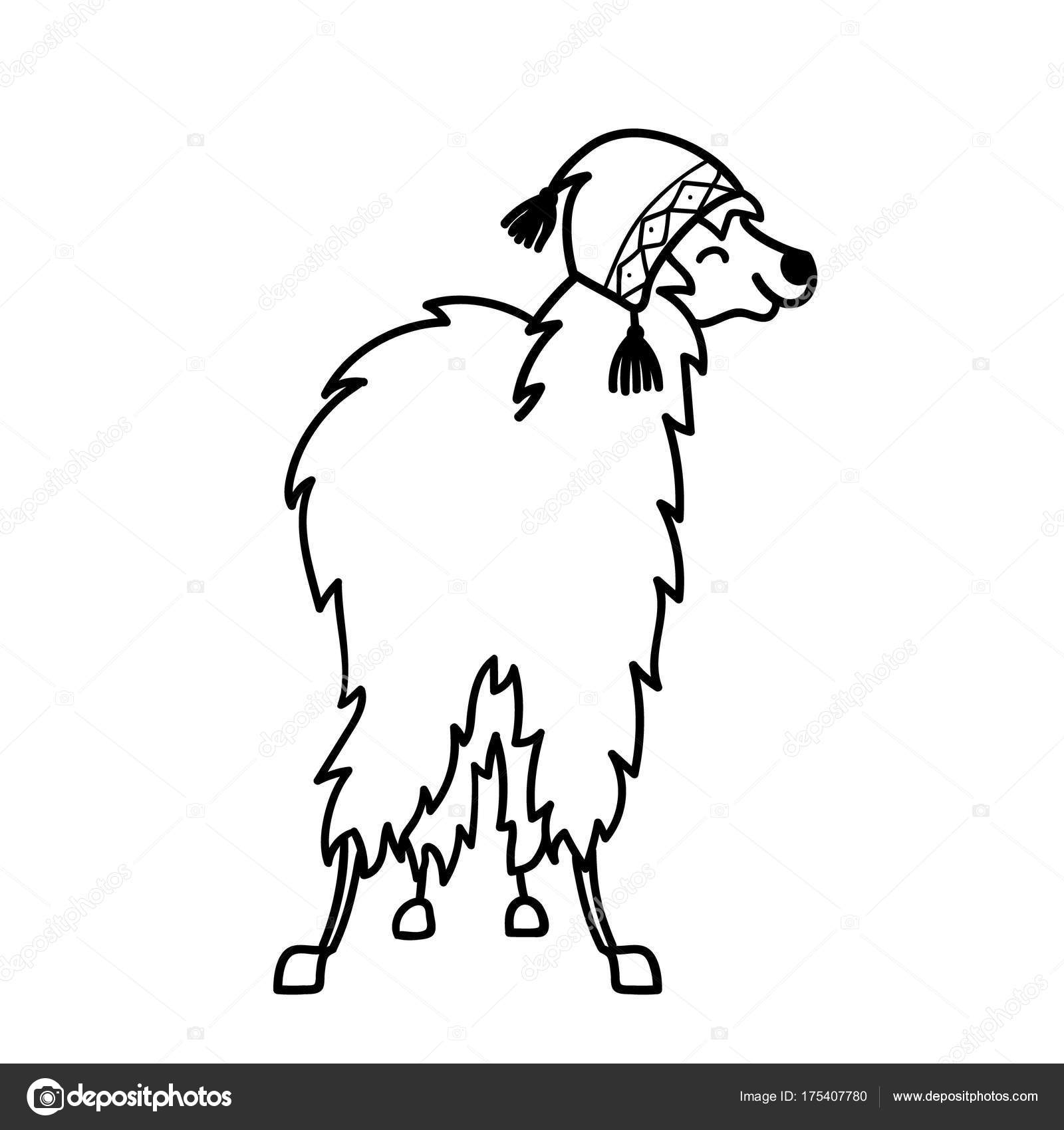 1600x1700 Illustration Of Cute Character South America Lama In Winter Hat