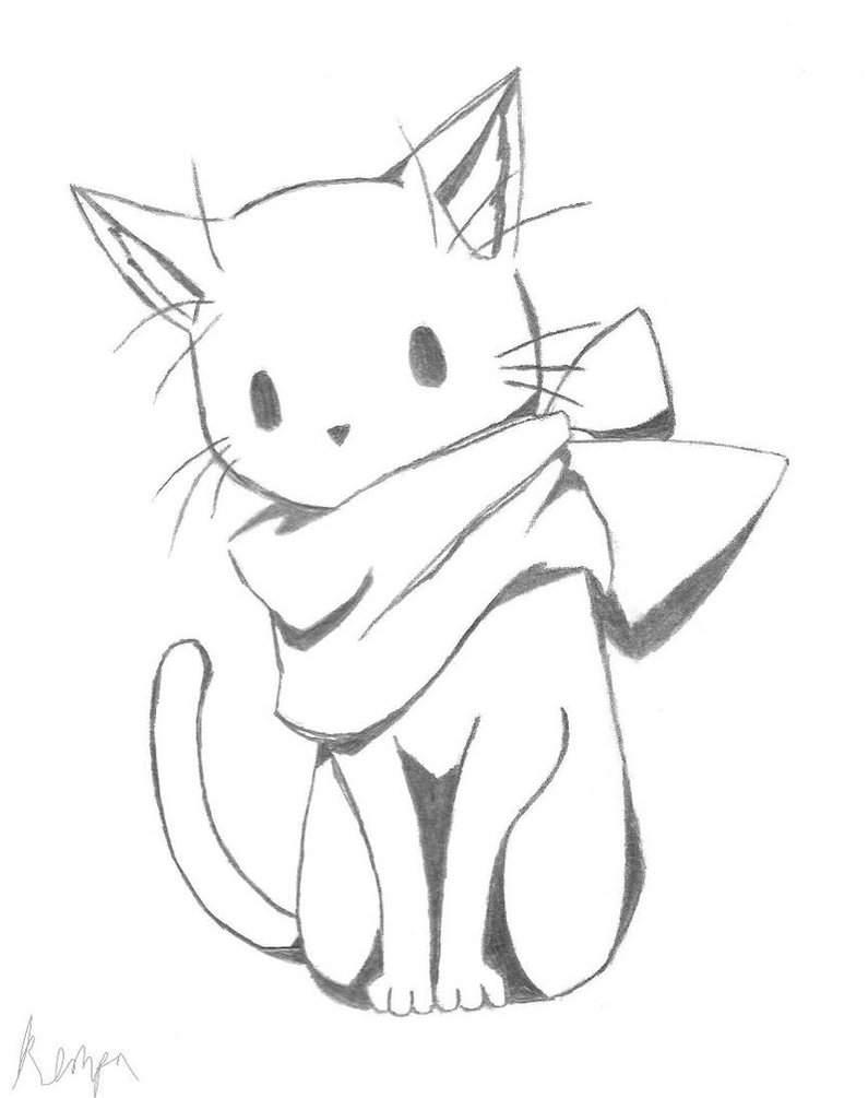 795x1005 Cat, But With A Scarf By Theshutinartist