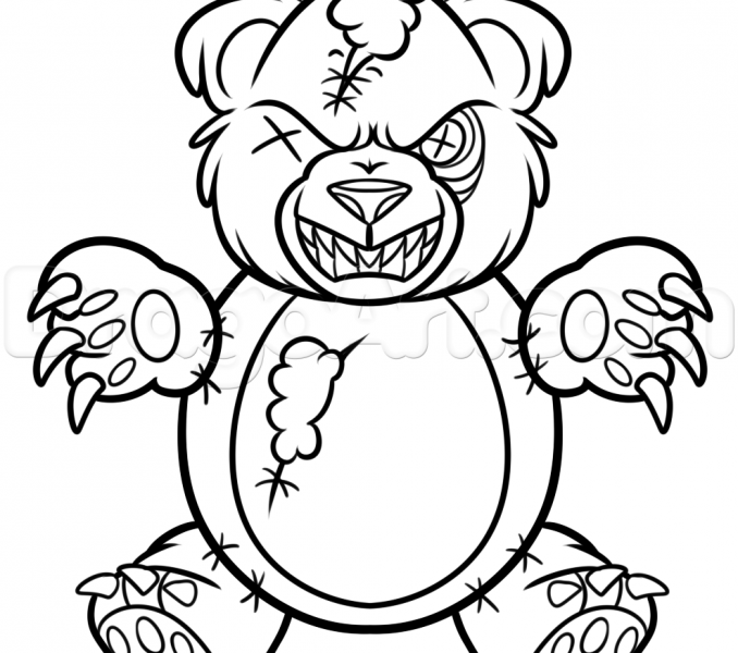 678x600 How To Draw A Cartoon Teddy Bear Kids Coloring