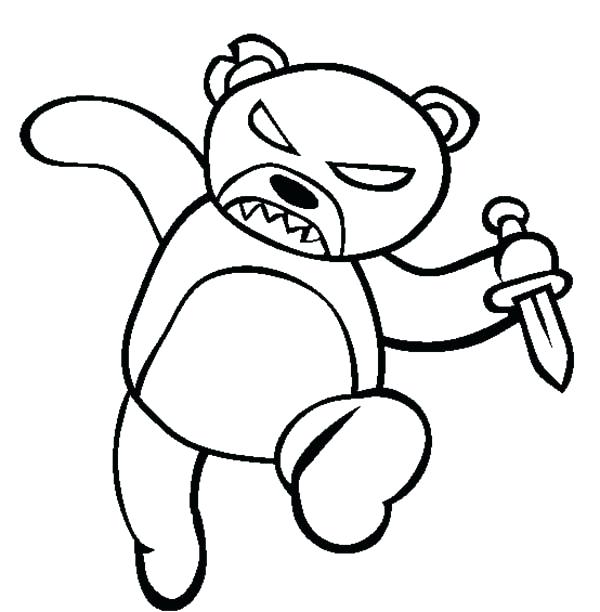 600x612 Best Of Scary Coloring Pages Images Evil Bear Is So Scary Coloring