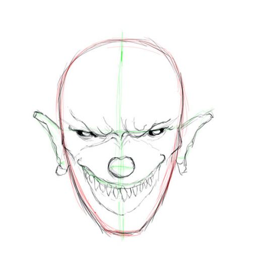 520x520 Evil And Scary Clown Drawings Tutorial Hubpages