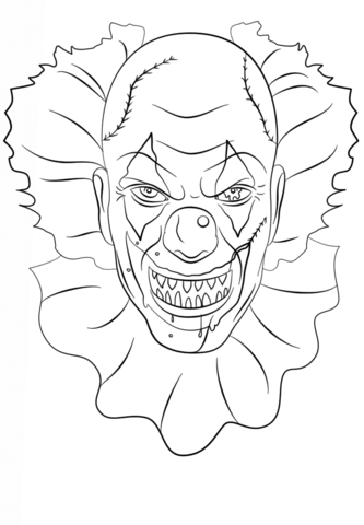 333x480 Scary Clown Coloring Page Free Printable Coloring Pages