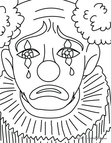 364x470 Clowns Coloring Pages Sad Clown Sad Clown Coloring Page Scary