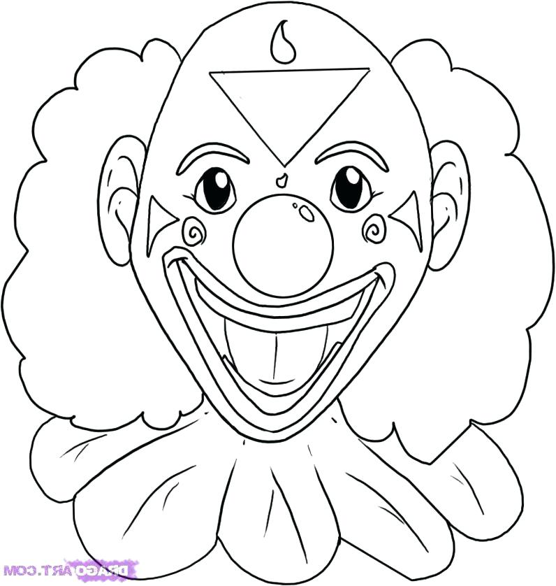796x838 Scary Clown Coloring Page Clown Drawing Free Coloring Pages Scary