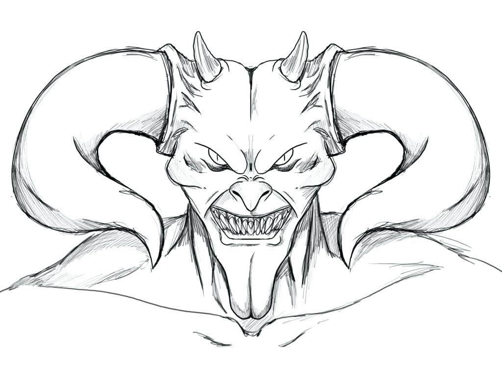 1024x766 Scary Coloring Pages Devil Face Clown Murs