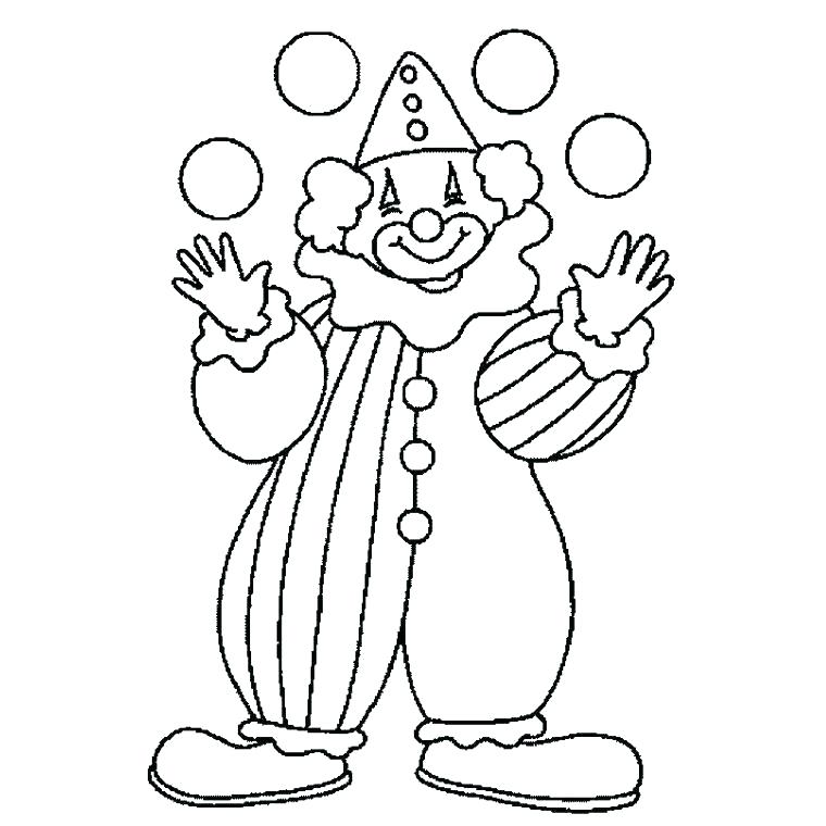 760x760 Clown Coloring Page