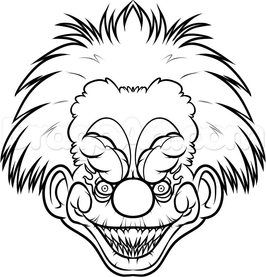 910x947 How To Draw A Killer Klown Step 10 Drawing Inspiration