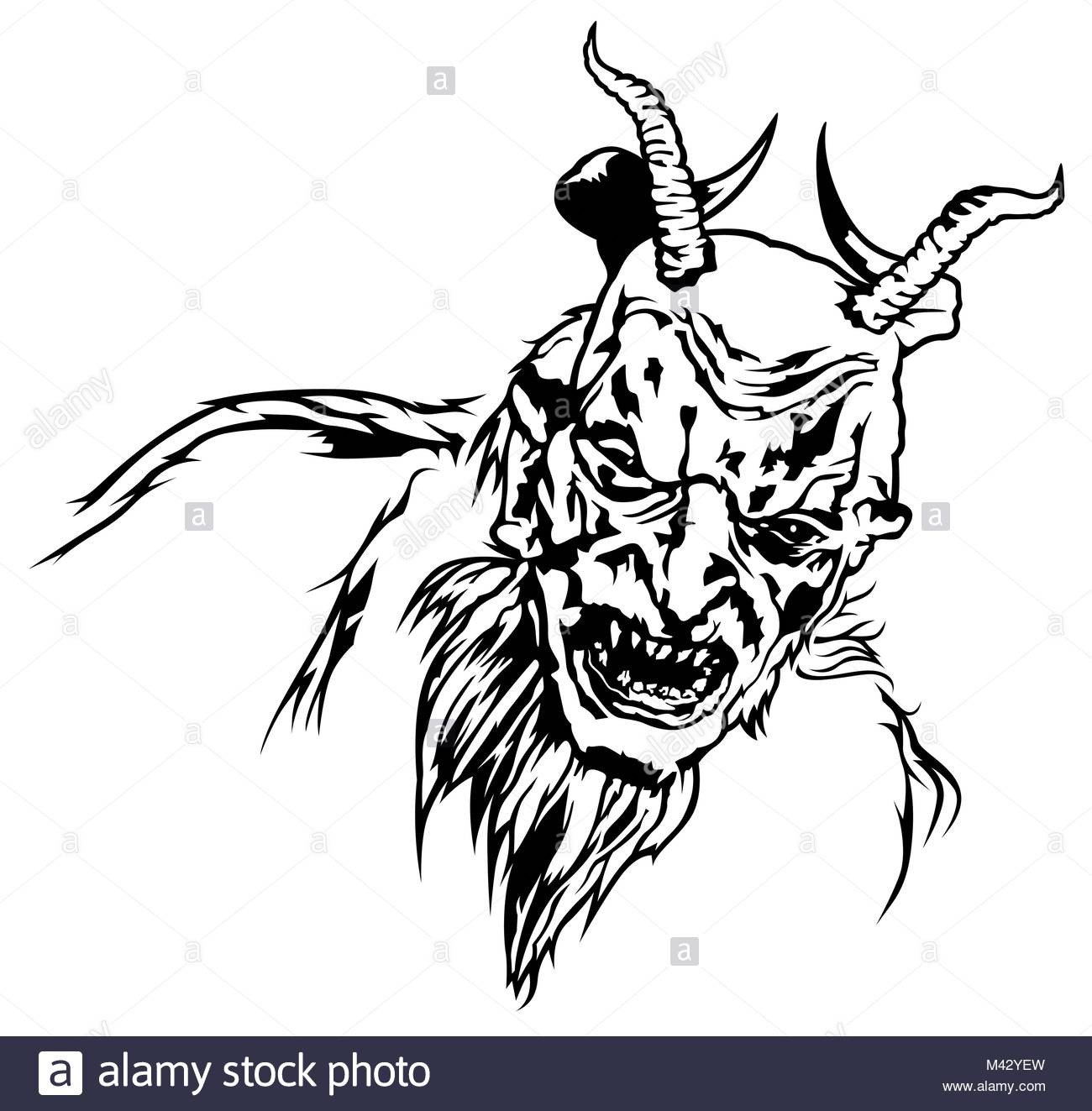 1300x1323 Satan Head With Scary Face Stock Vector Art Amp Illustration, Vector