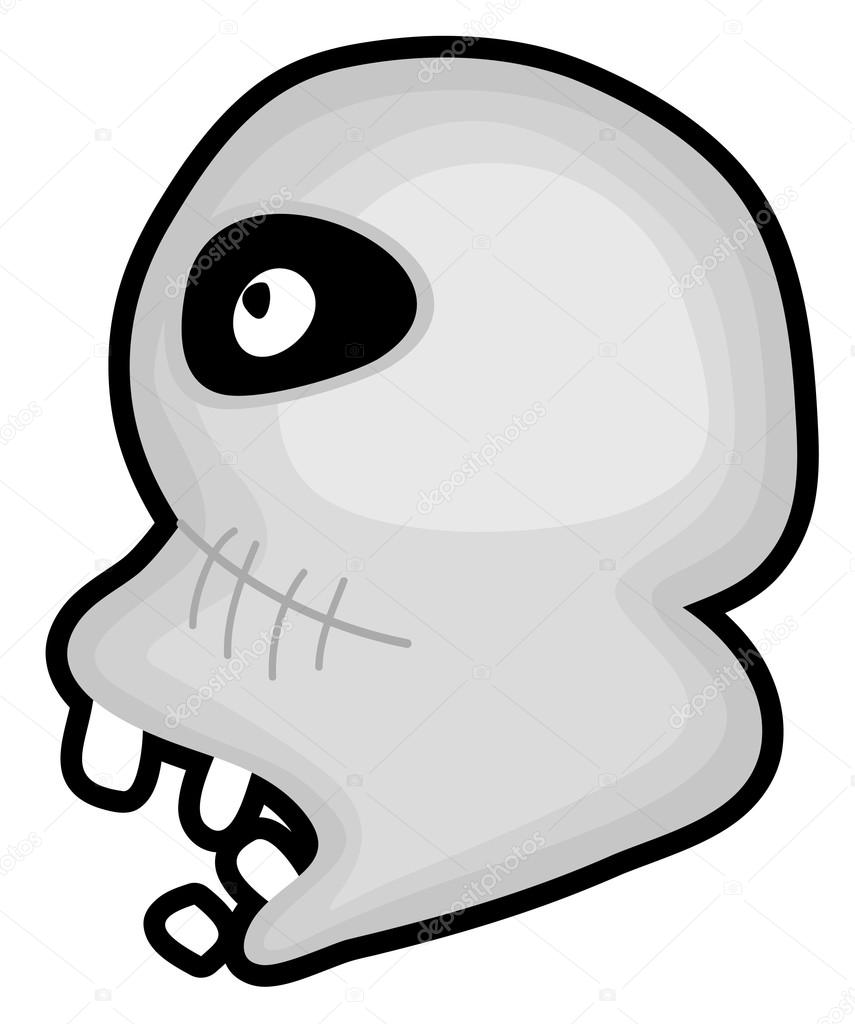 855x1024 Scary Skull Face Drawing Stock Vector Baavli