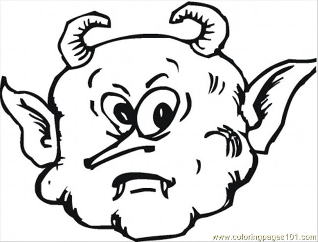 650x495 Scary Face Of A Demon Coloring Page