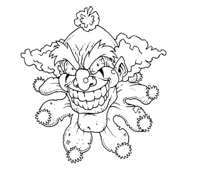 678x600 Fish Pictures To Print And Colour Scary Clown Coloring Page