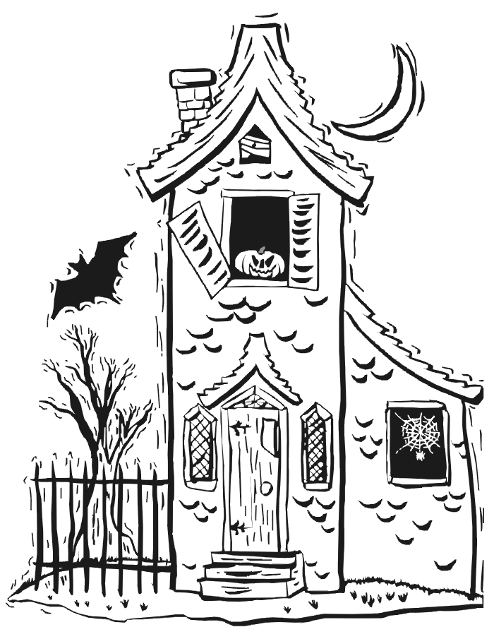700x905 Halloween Coloring Pages Haunted House Coloring Page Halloween
