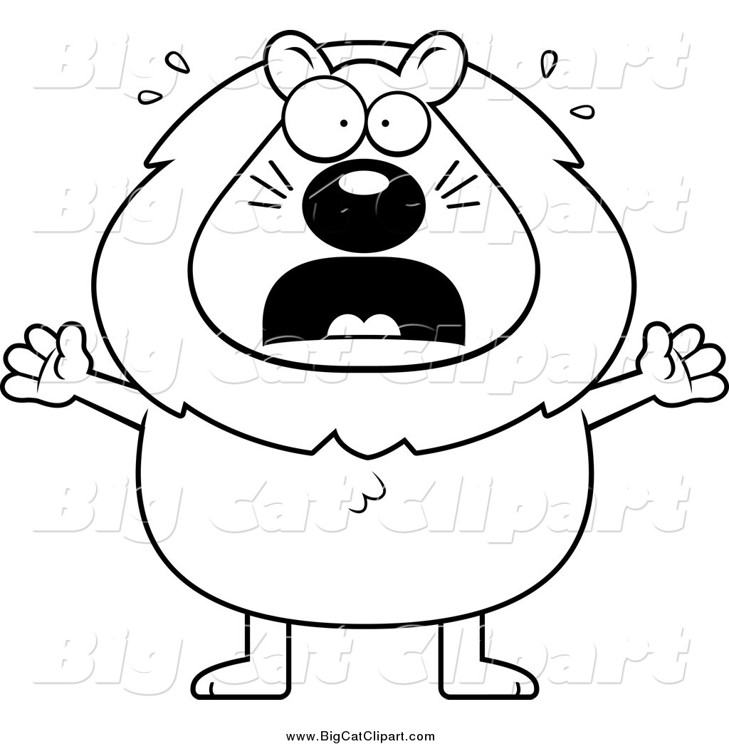 1024x1044 Big Cat Cartoon Vector Clipart Of A Lineart Scared Lion By Cory