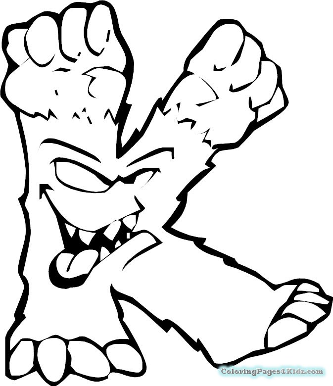 673x780 Scary Monsters Alphabet Coloring Pages 1016 Coloring Pages For Kids