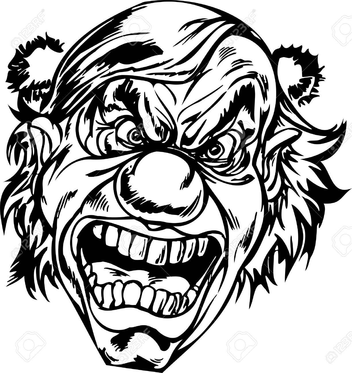 1226x1300 Scary Clowns.vector Illustration Ready For Vinyl Cutting. Royalty