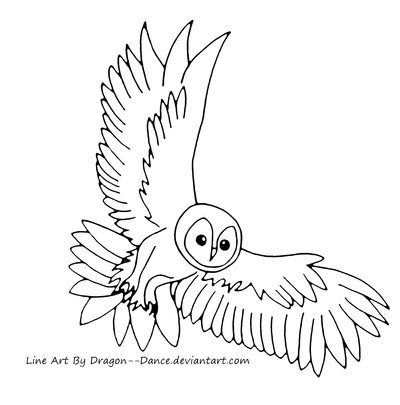 400x405 Tawny Owl Line Art By Dansudragon