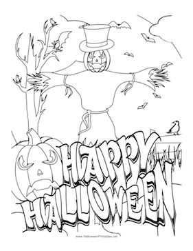 281x364 Halloween Scarecrow Coloring P
