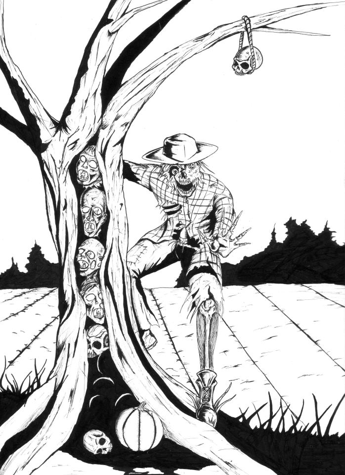 Scary Scarecrow Drawing at GetDrawings | Free download