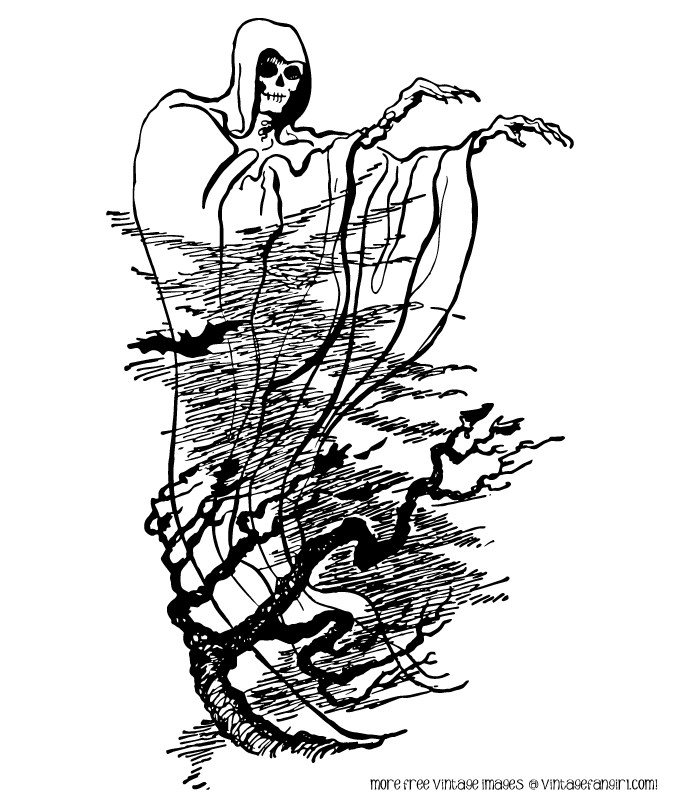 680x800 It's A Suitably Creepy Skeleton Ghost Hovering Above A Scary Bare