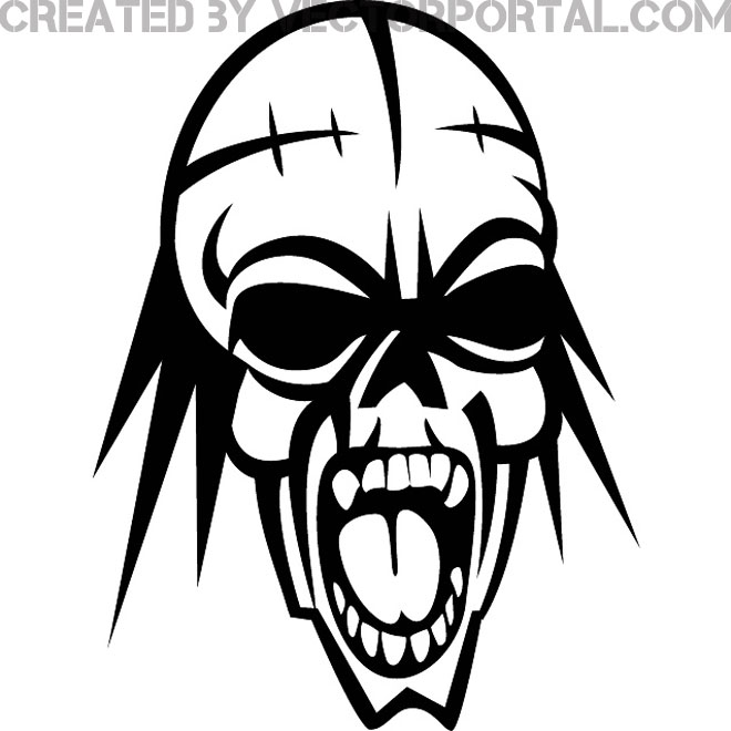 660x660 Scary Skull Vector Image